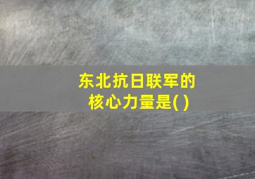 东北抗日联军的核心力量是( )